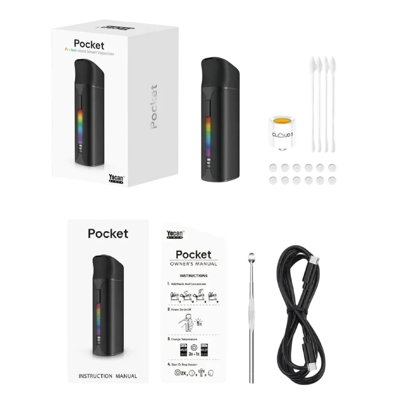 Yocan Pocket kit Yocan Black Pocket Ceras y Extracciones - Imagen 2